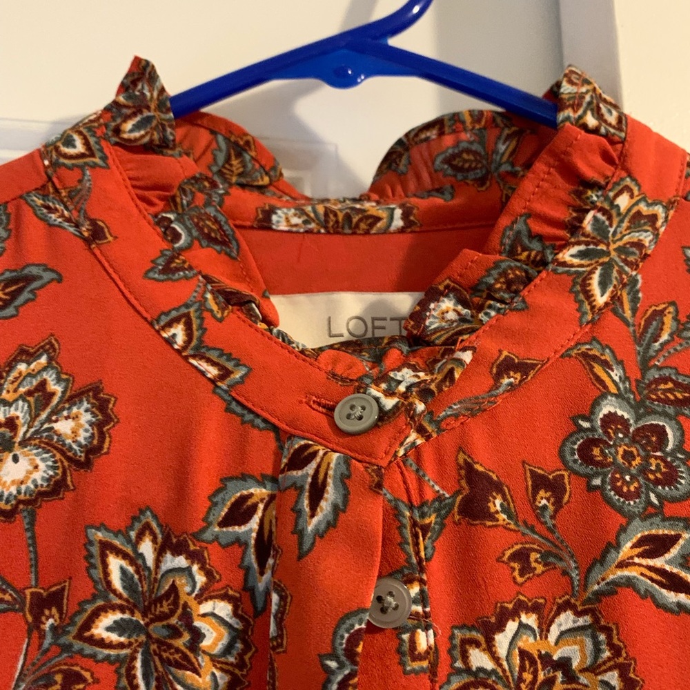 Ann Taylor LOFT Ruffle Trim Shirt Dress- NEW 🍂 - Picture 6 of 12